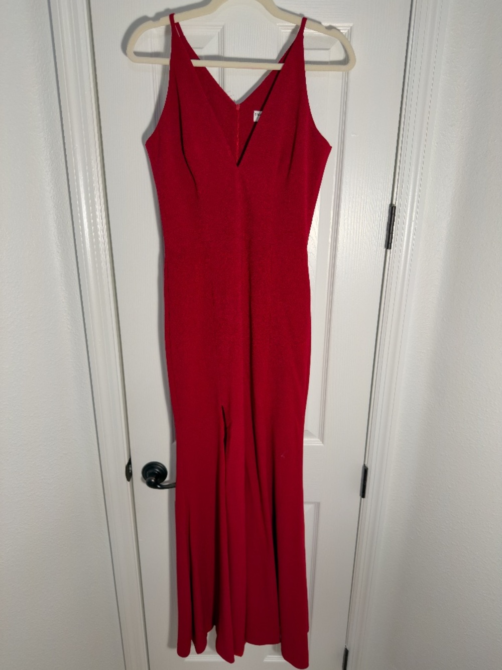 Dress The Population, Bridal, Iris Slit Crepe Gown, Red - Picture 2 of 7
